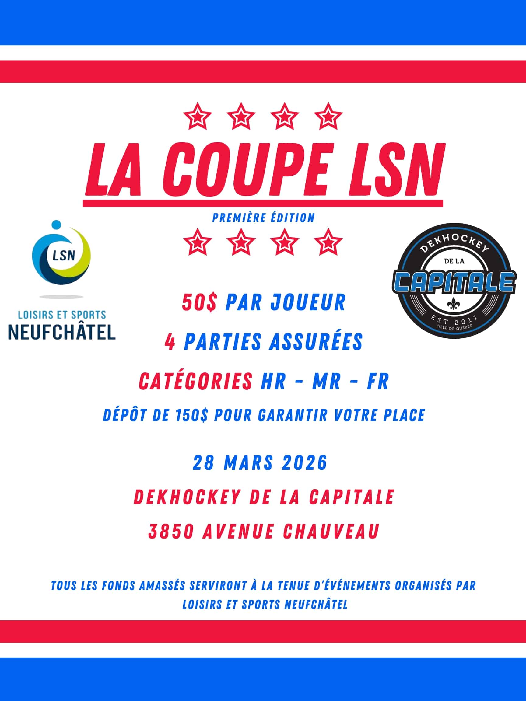 Rouge Blanc et Bleu Hockey Affiche (1)